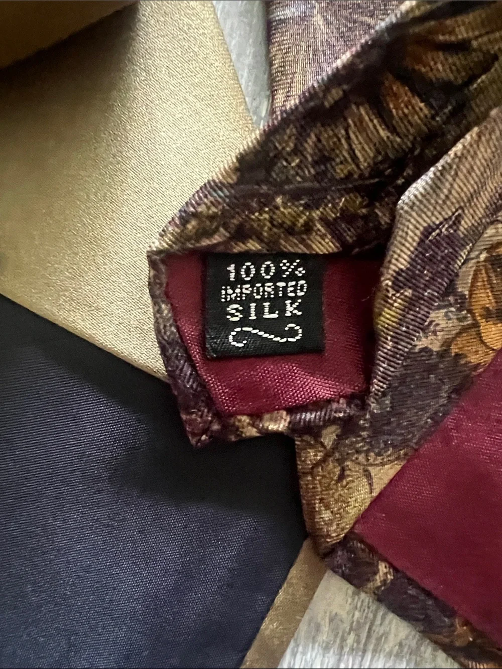 Set of 4 Men's Brown and Gold Striped Silk Tie - Classic Formal Accessory